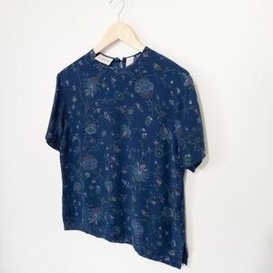Vintage Liz Claiborne Printed Silk blouse Size 8